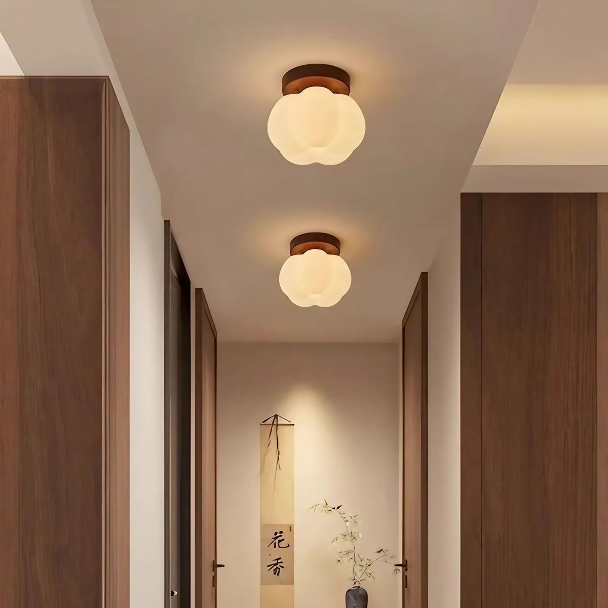 Plafonnier nuage au style nordique, beige ou marron, marron