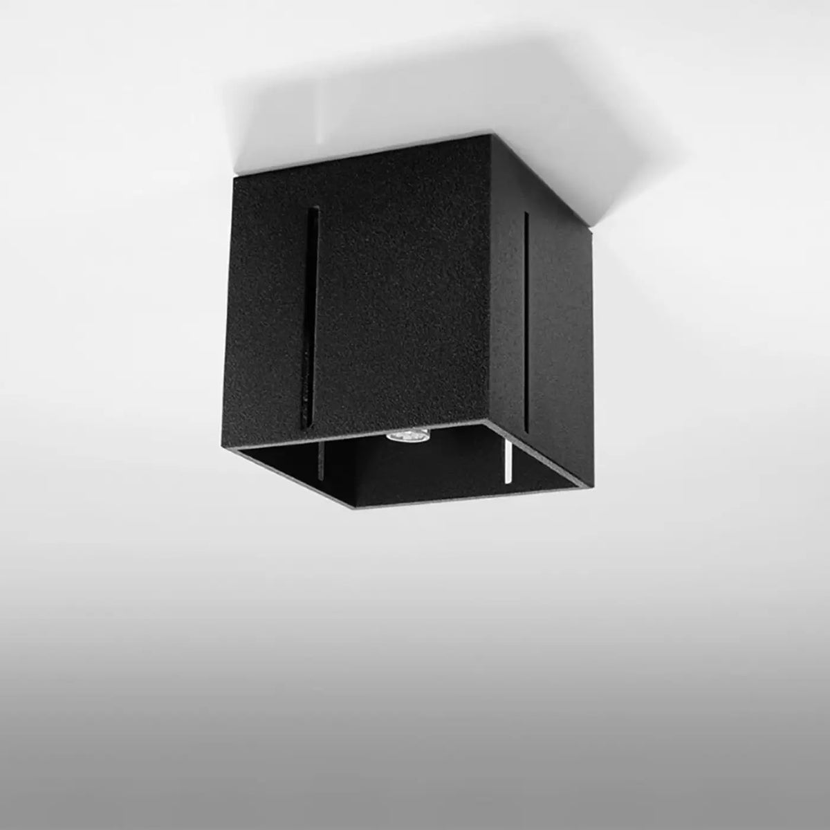 Plafonnier cube en aluminium à fentes lumineuses, 10 cm, noir