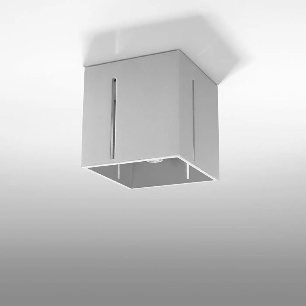 Plafonnier cube en aluminium à fentes lumineuses, 10 cm, gris