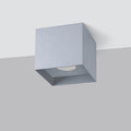 Plafonnier cube en aluminium gris mat, spot en saillie GU10