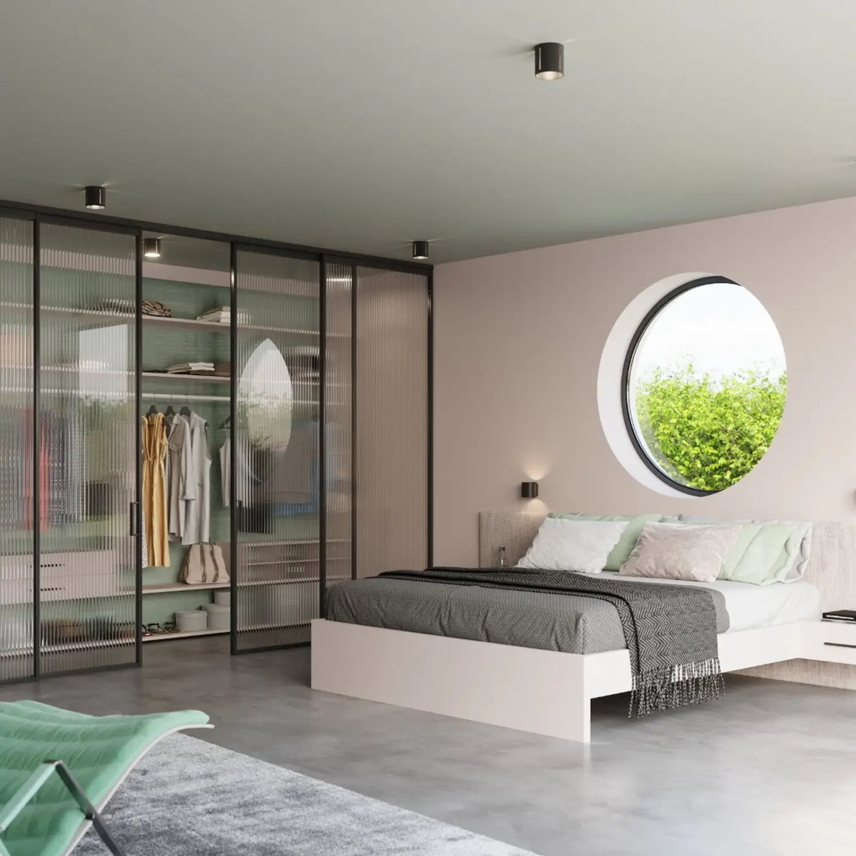 Plafonnier cylindre en aluminium à fentes verticales, 10 cm