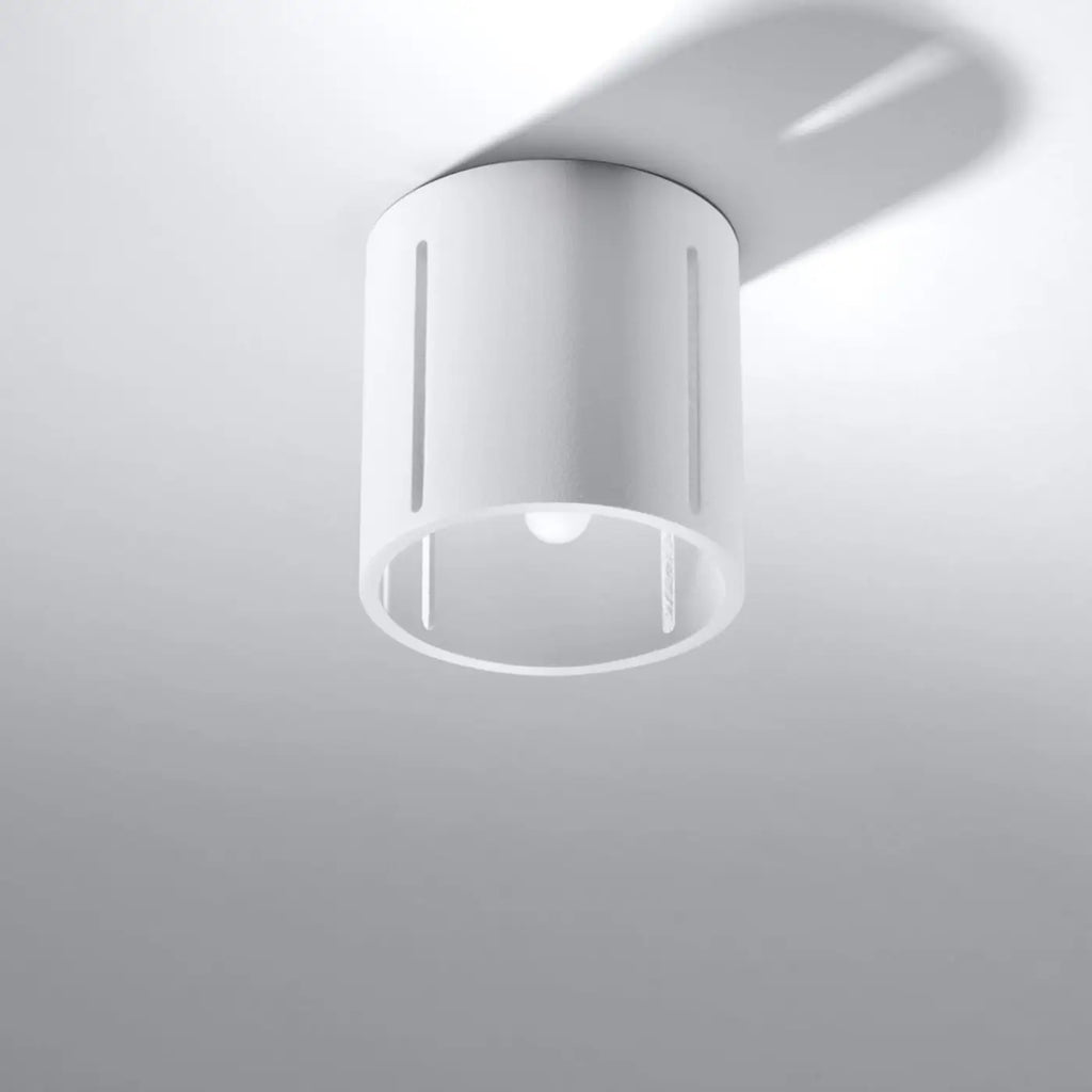 Plafonnier cylindre en aluminium à fentes verticales, 10 cm, blanc