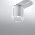 Plafonnier cylindre en aluminium à fentes verticales, 10 cm, blanc