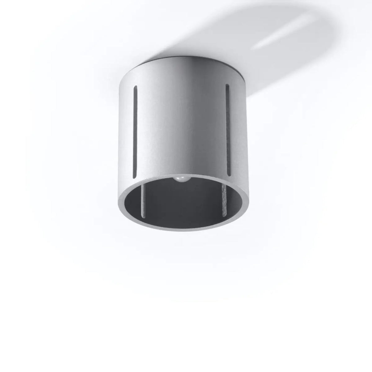 Plafonnier cylindre en aluminium à fentes verticales, 10 cm, gris
