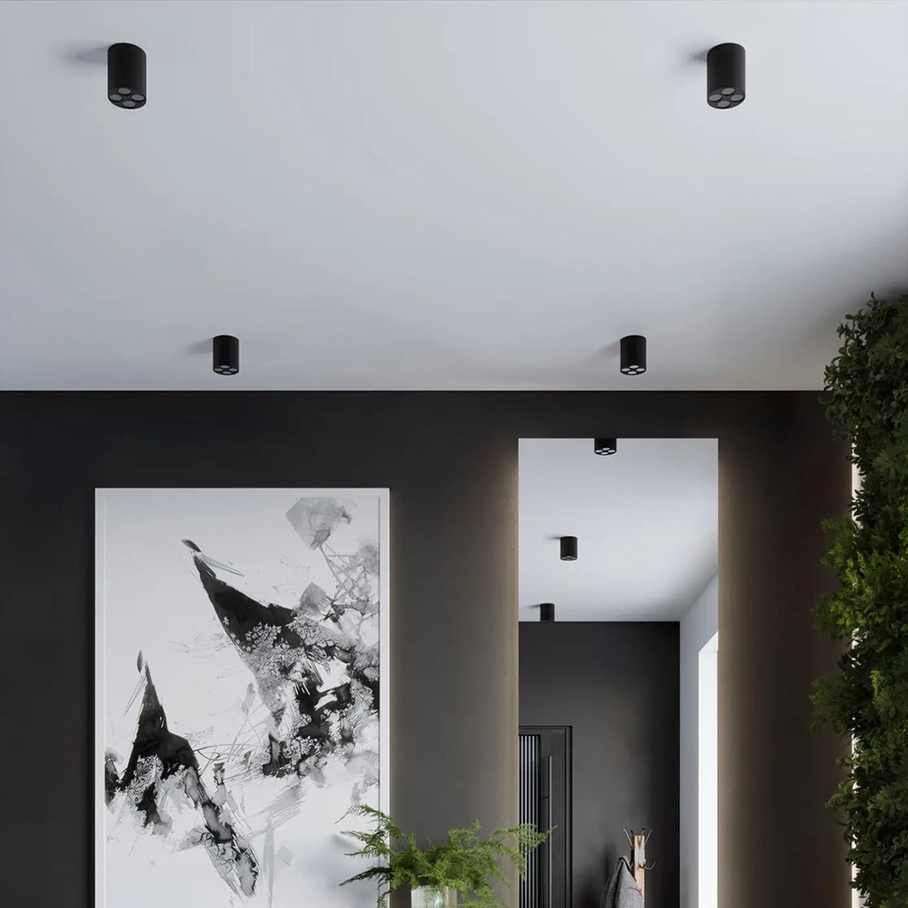 Spot en saillie LED cylindre en aluminium, 9 W, blanc ou noir