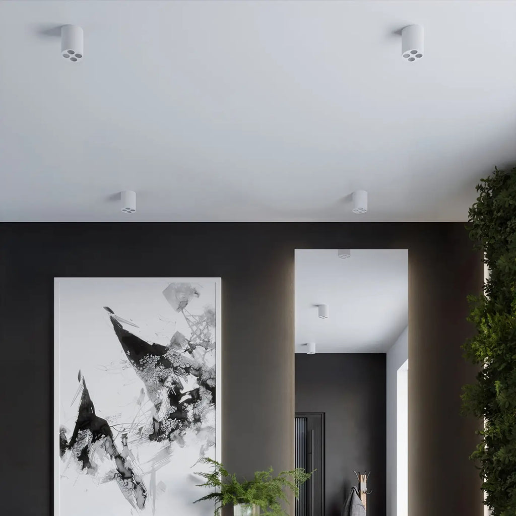 Spot en saillie LED cylindre en aluminium, 9 W, blanc ou noir