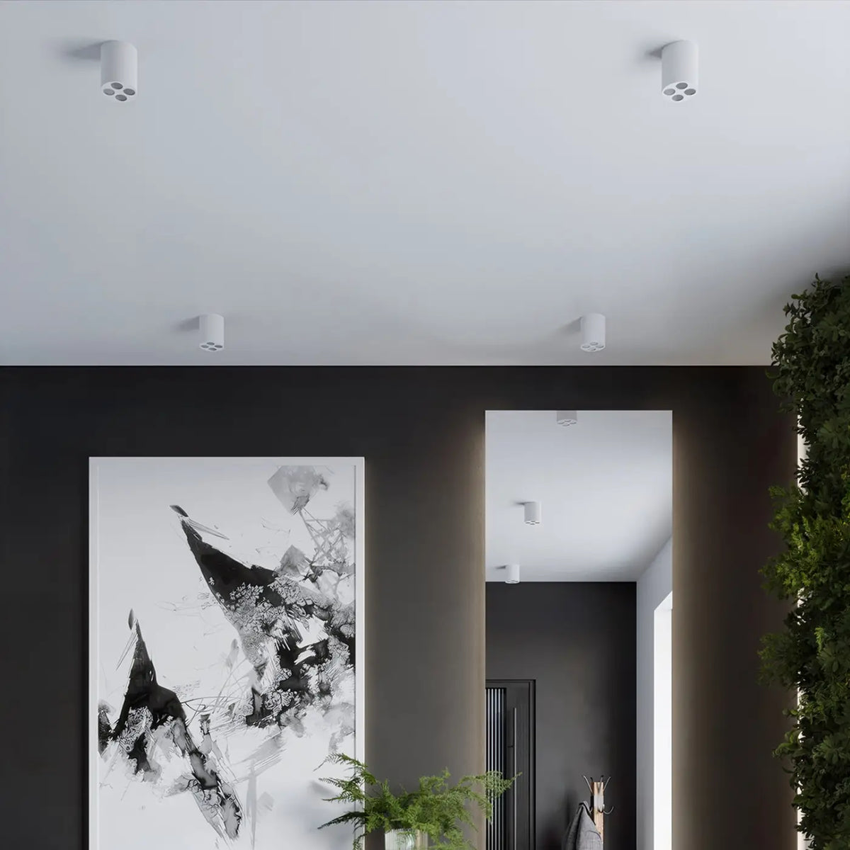 Spot en saillie LED cylindre en aluminium, 9 W, blanc ou noir