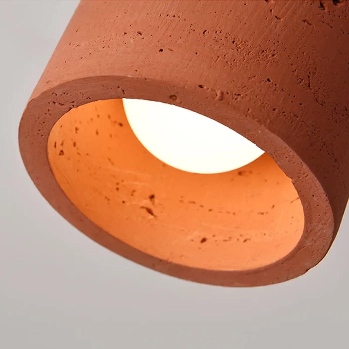 Plafonnier cylindrique en béton, couleur terre