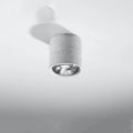 Plafonnier cylindre en béton gris, spot en saillie GU10