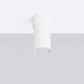 Plafonnier cylindre en acier blanc mat, ouverture orientable