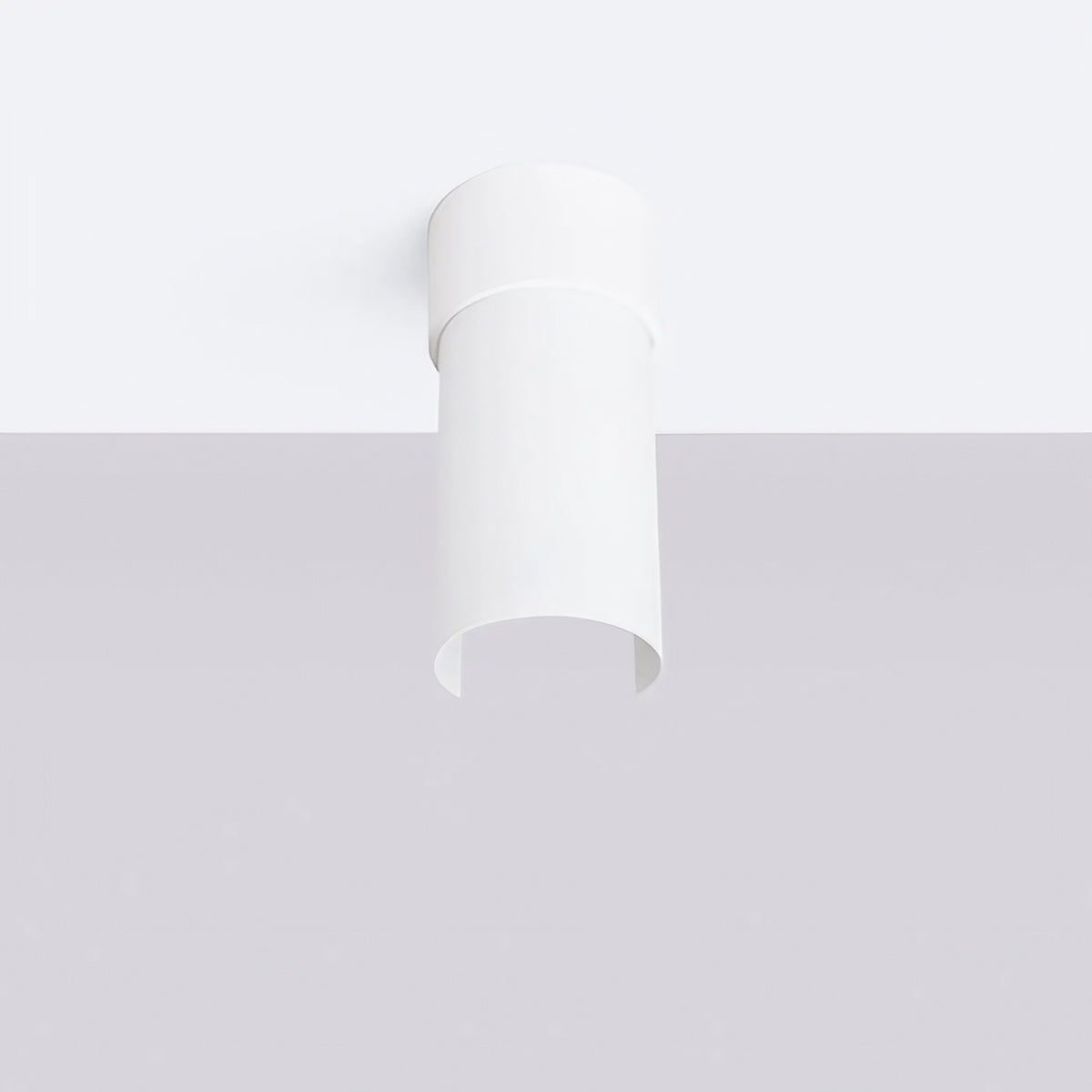 Plafonnier cylindre en acier blanc mat, ouverture orientable