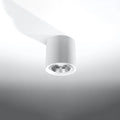 Plafonnier cylindre en céramique blanche, spot en saillie GU10