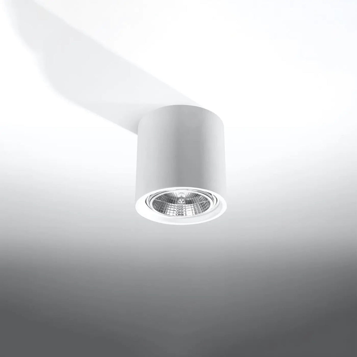 Plafonnier cylindre en céramique blanche, spot en saillie GU10