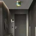 Plafonnier cylindre en marbre et métal doré, vert ou blanc, vert