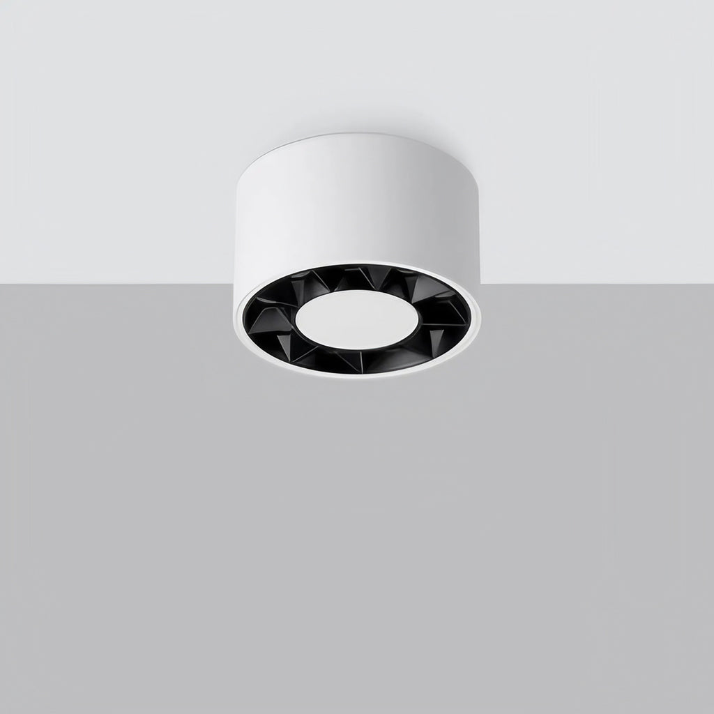 Plafonnier LED cylindre en acier blanc, 5,7 cm de haut