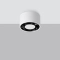 Plafonnier LED cylindre en acier blanc, 5,7 cm de haut