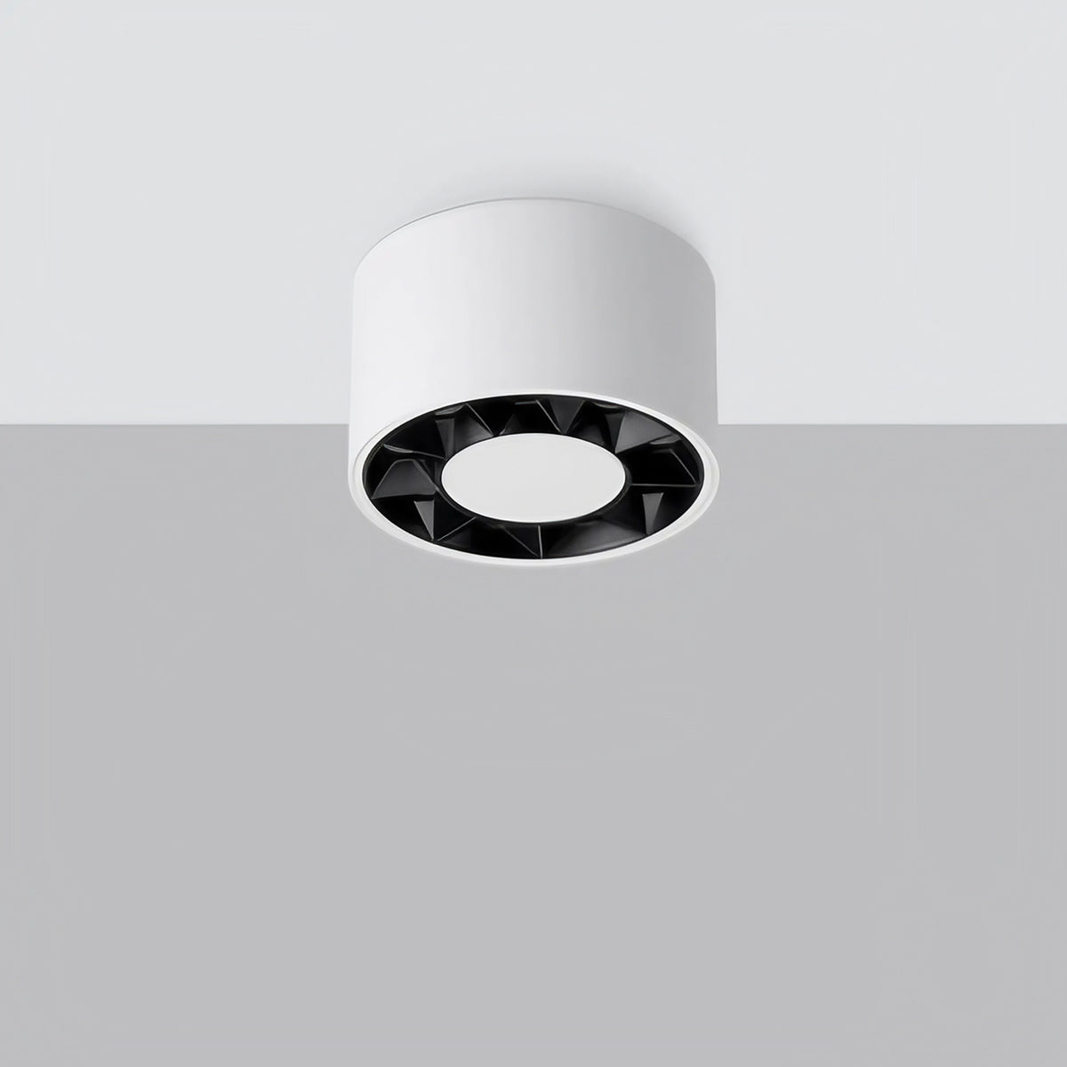 Plafonnier LED cylindre en acier blanc, 5,7 cm de haut