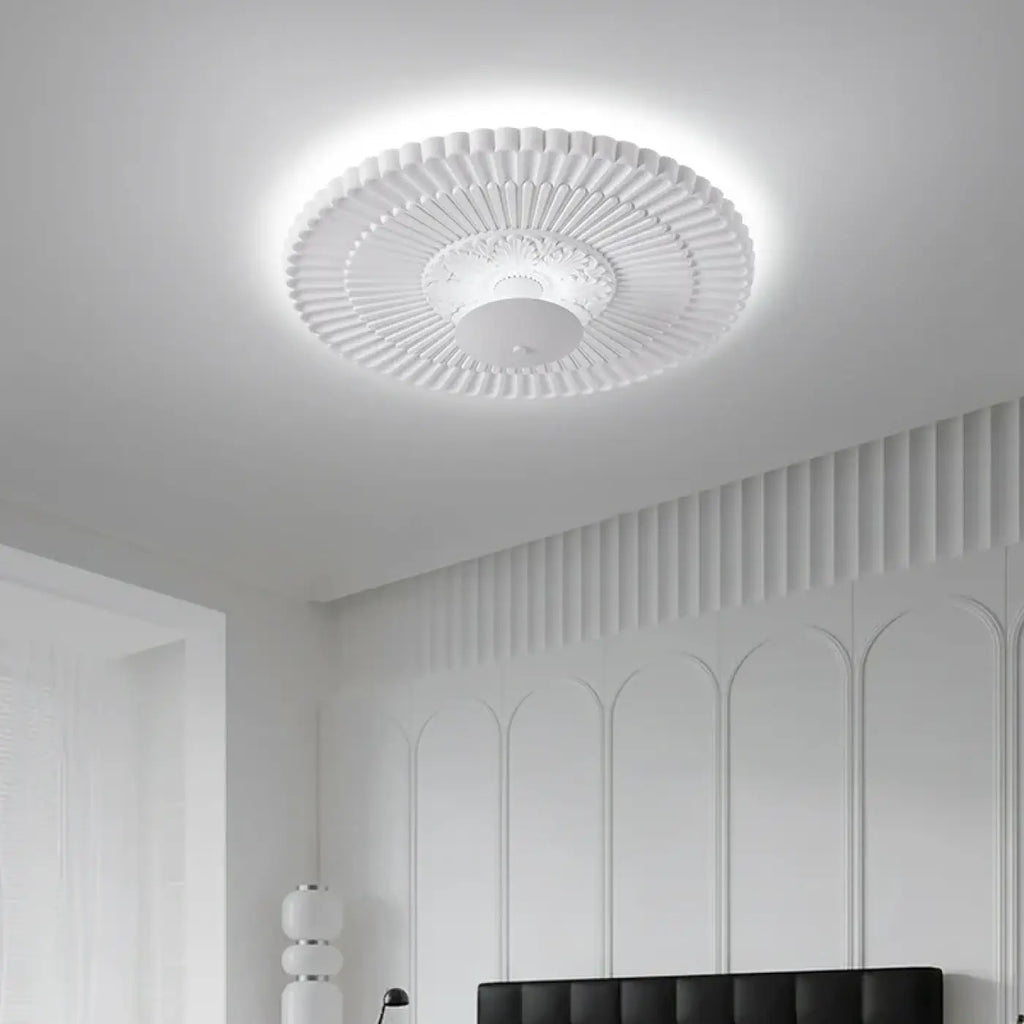 Plafonnier blanc décoratif de style classique, tailles S, M et L