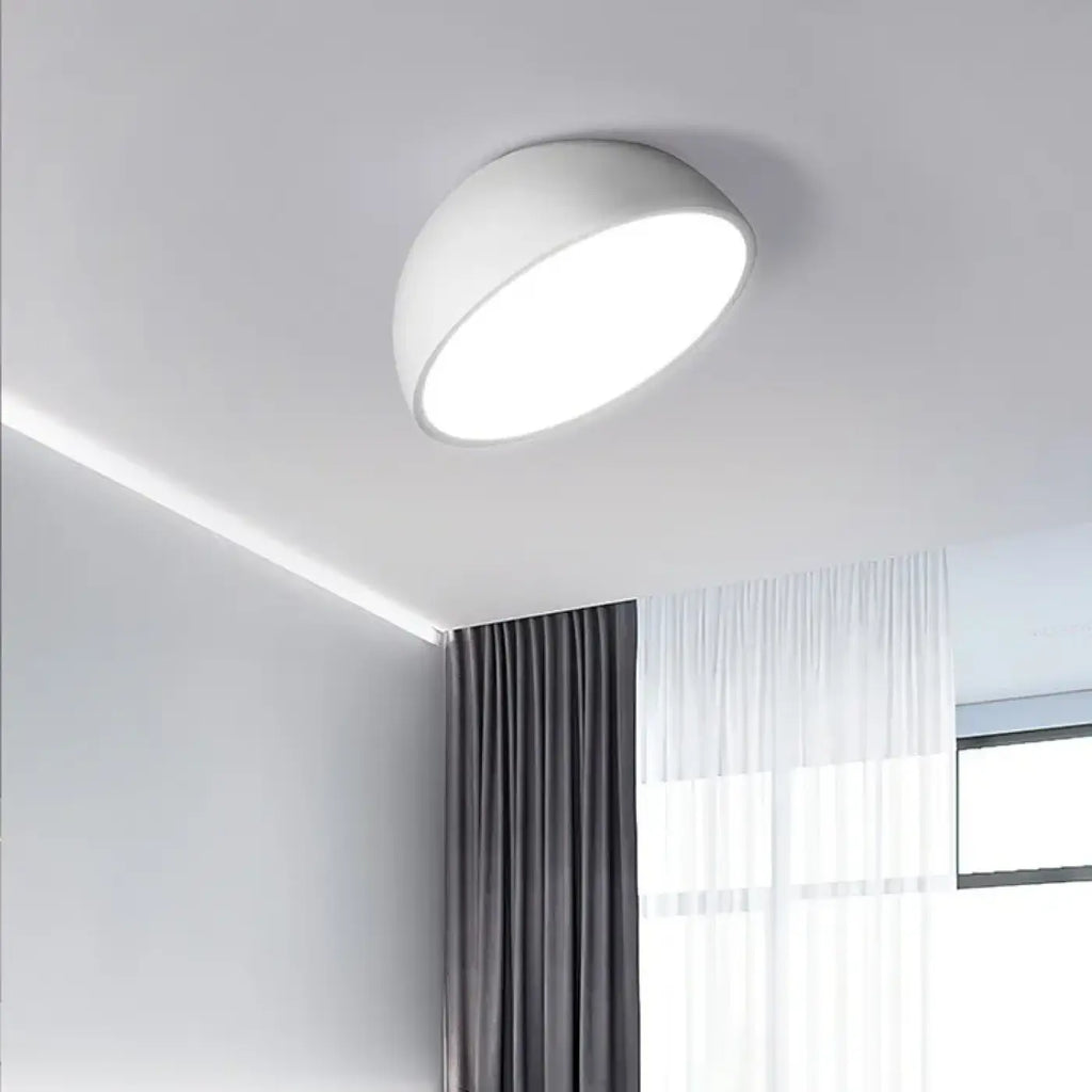 Plafonnier LED demi-sphère, blanc ou noir, tailles S et M, blanc