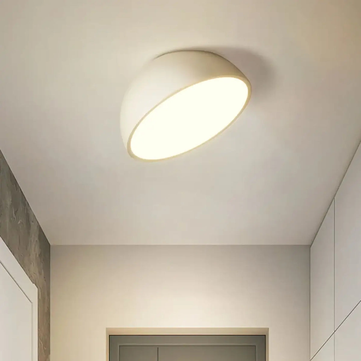 Plafonnier LED demi-sphère, blanc ou noir, tailles S et M, blanc