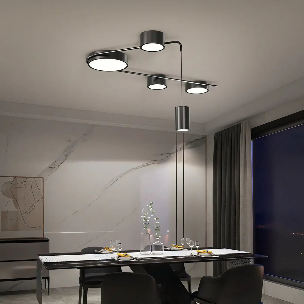Plafonnier contemporain à spots orientables, tailles S et M