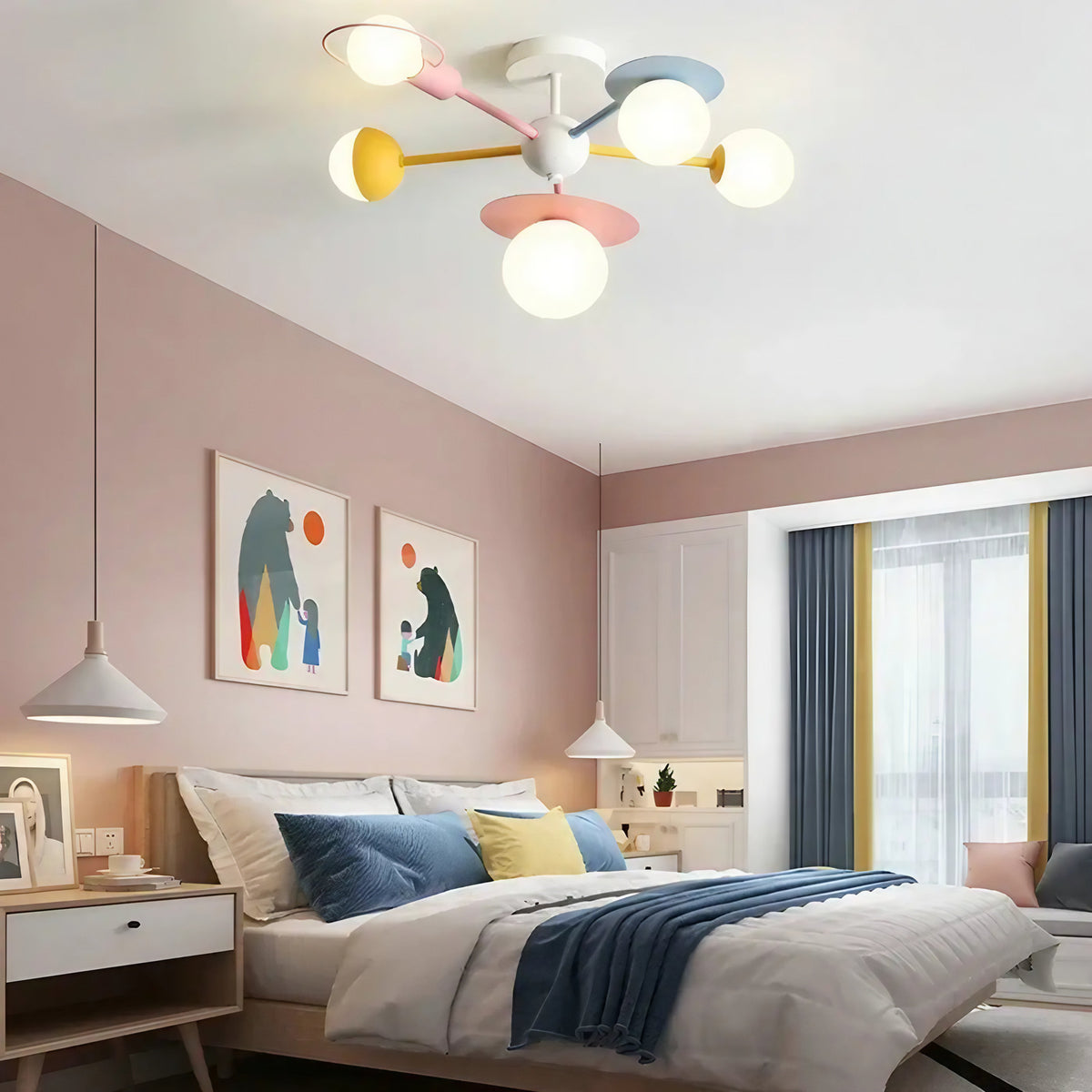 Plafonnier à boules lumineuses pour chambre d'enfant