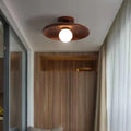 Plafonnier LED en bois, marron ou beige, tailles S et M, marron