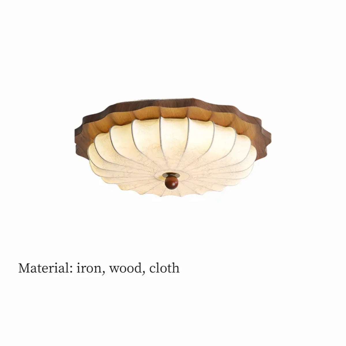 Plafonnier lanterne en bois et tissu, style vintage, trois tailles