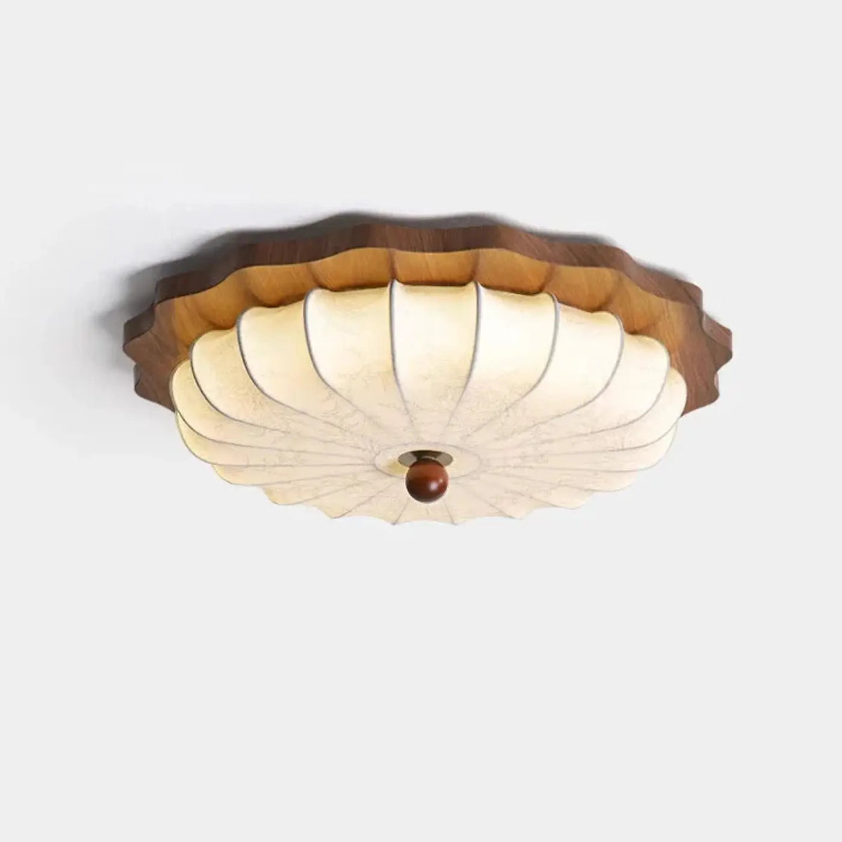 Plafonnier lanterne en bois et tissu, style vintage, trois tailles