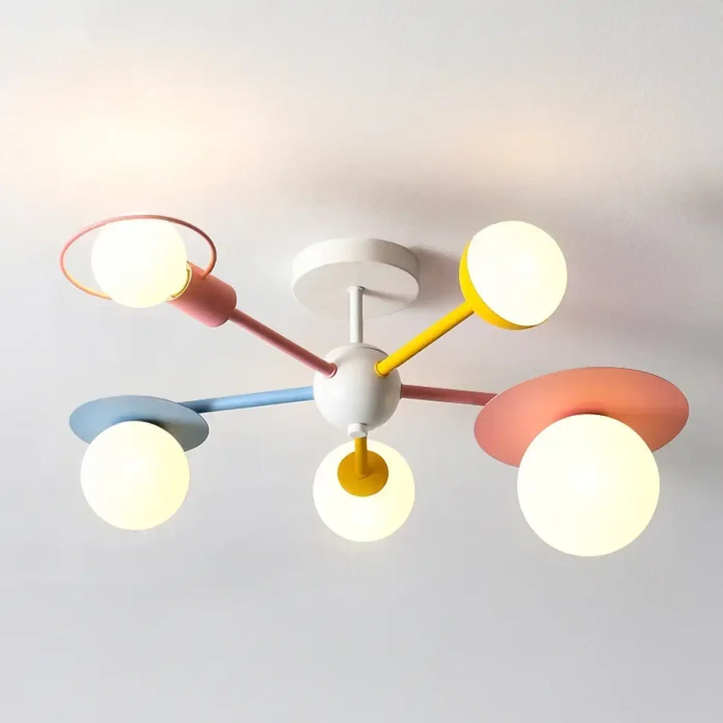 Plafonnier à boules lumineuses pour chambre d'enfant, multicolore