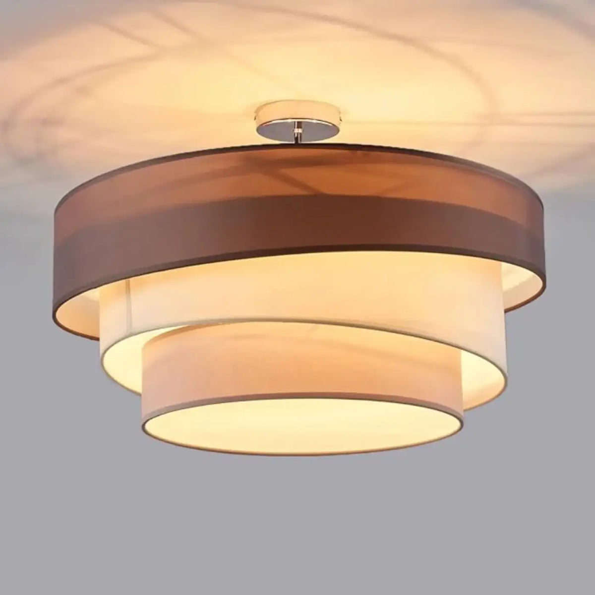 Plafonnier circulaire moderne, noir ou marron, trois teintes, marron