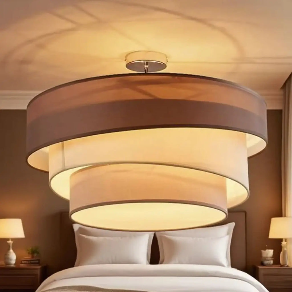 Plafonnier circulaire moderne, noir ou marron, trois teintes