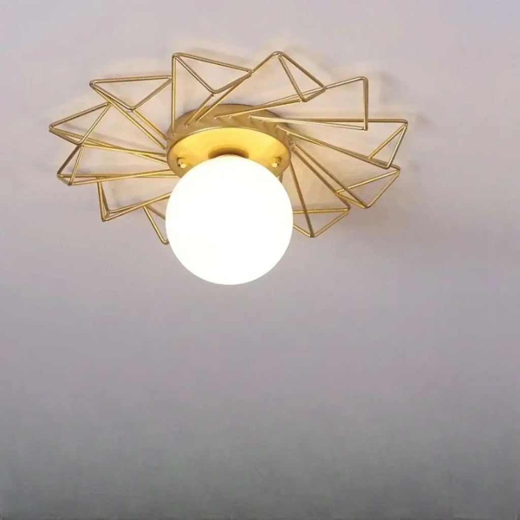Plafonnier étoile en métal doré, trois modèles, tailles S et M