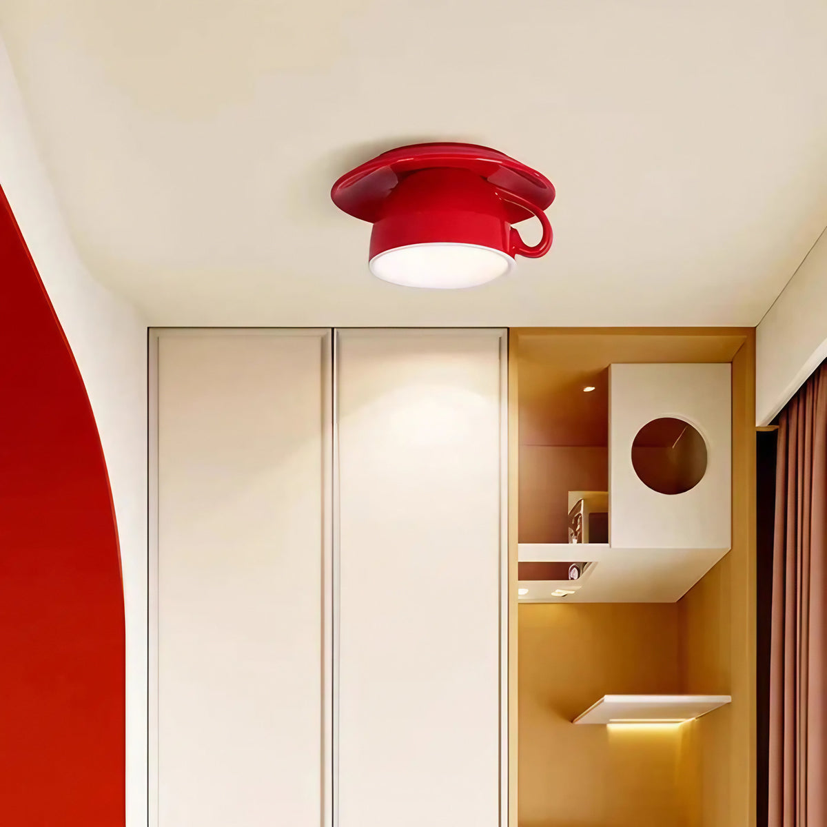 Luminaire de plafond design moderne, une ou trois teintes de lumière