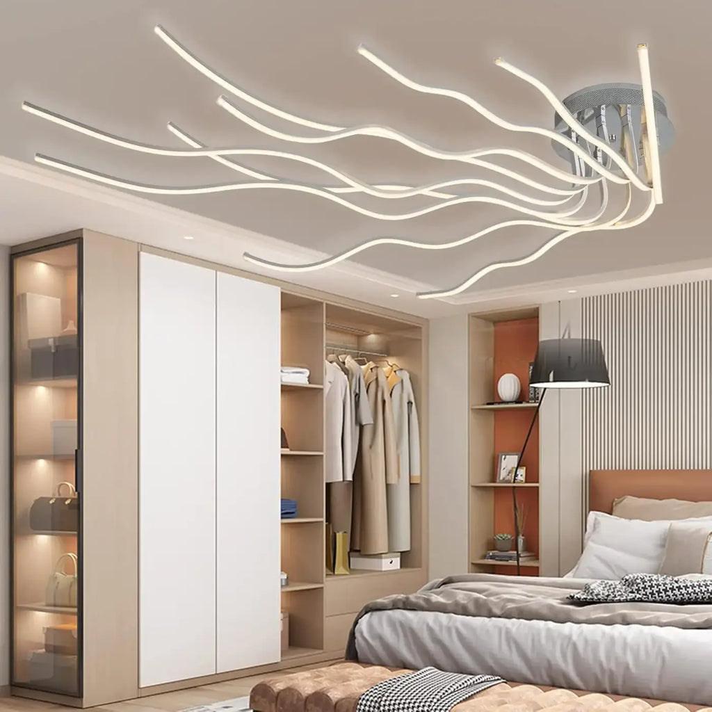 Plafonnier design en forme de vague
