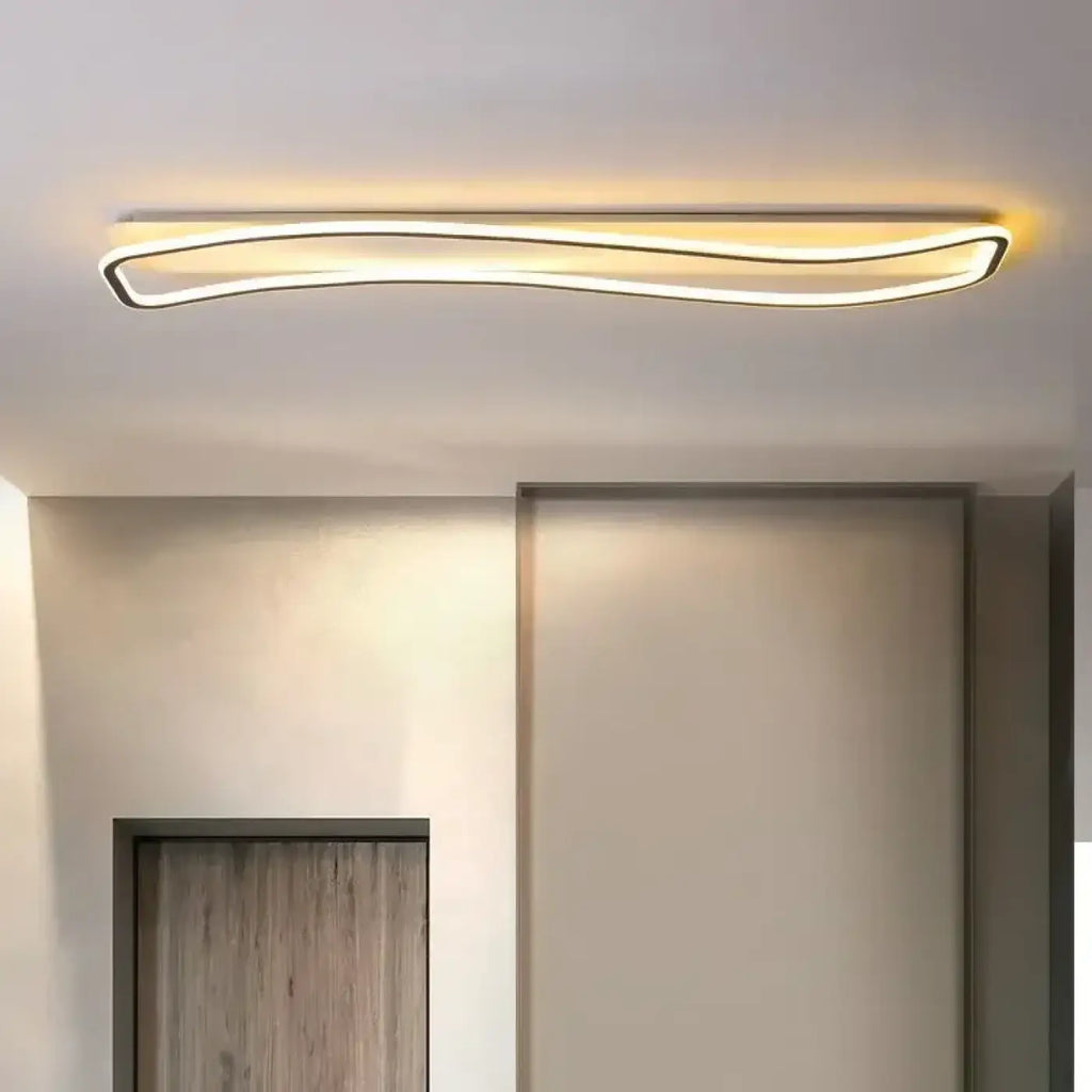 Plafonnier LED ondulé, noir, doré ou blanc, tailles S à XL