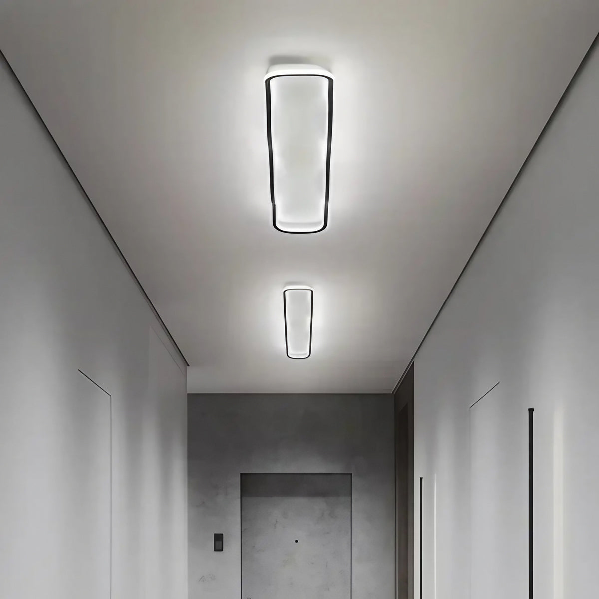 Plafonnier LED ondulé, noir, doré ou blanc, tailles S à XL