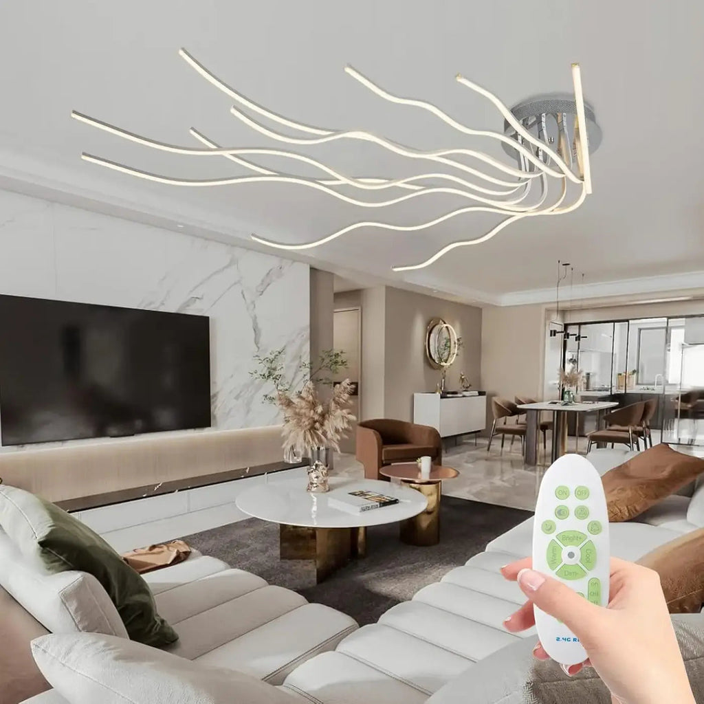 Plafonnier design en forme de vague