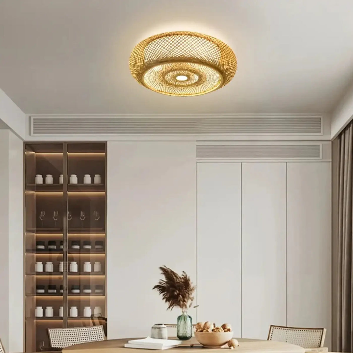 Plafonnier LED à l'aspect tissé, tailles S à XL