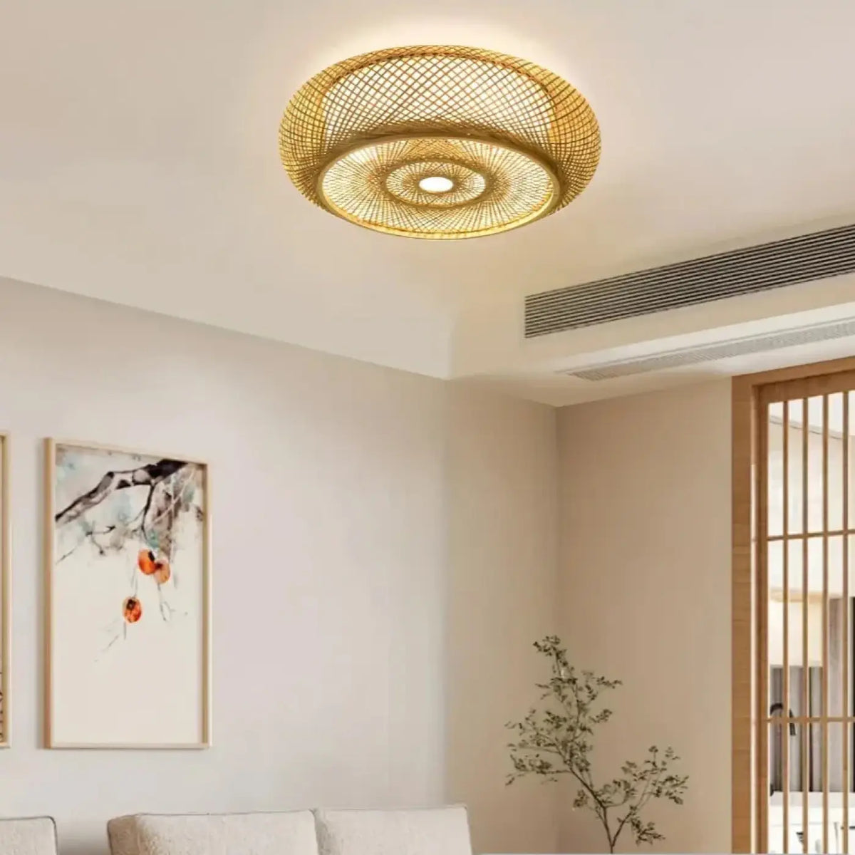Plafonnier LED à l'aspect tissé, tailles S à XL