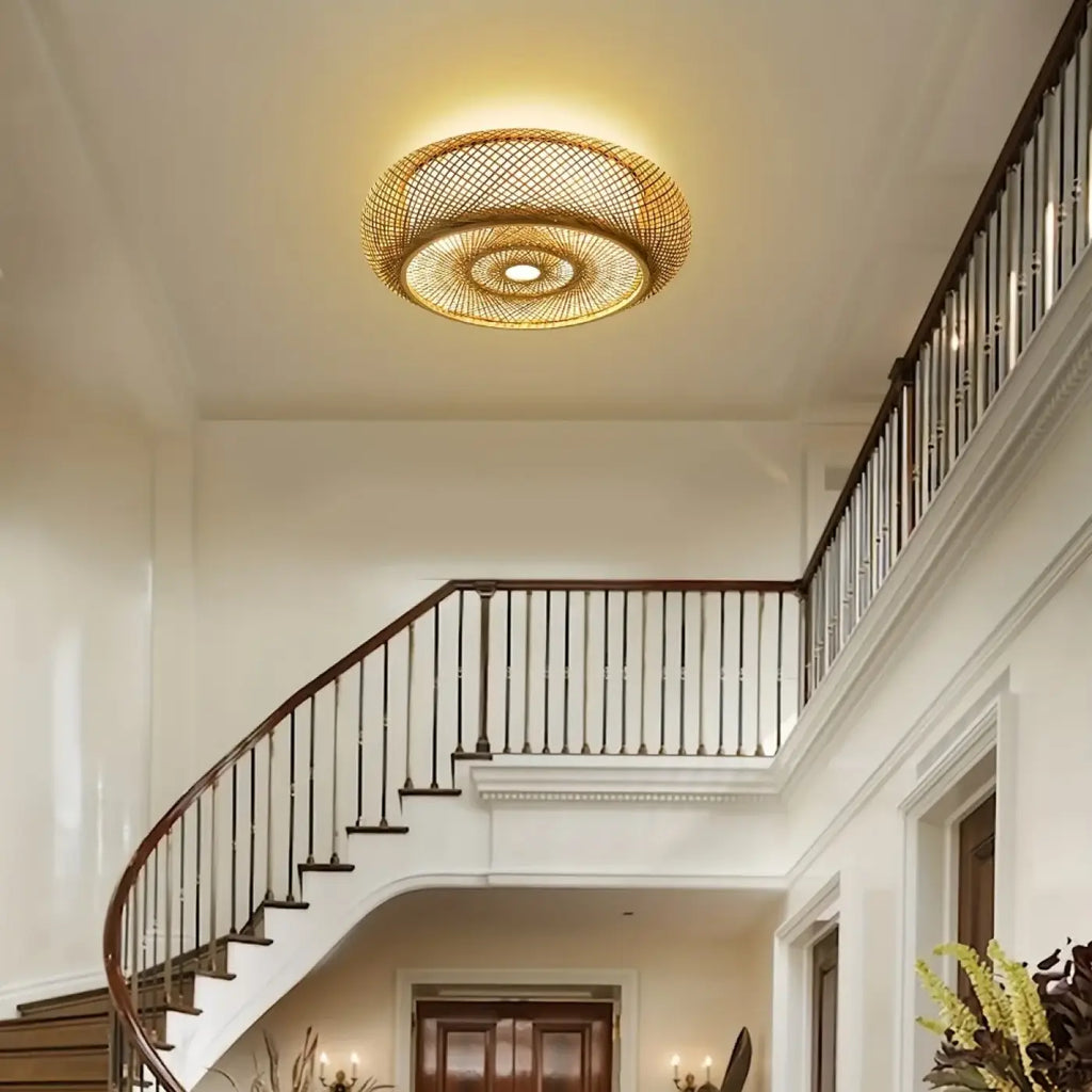 Plafonnier LED à l'aspect tissé, tailles S à XL