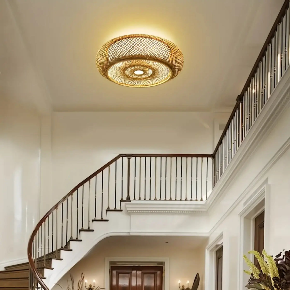 Plafonnier LED à l'aspect tissé, tailles S à XL
