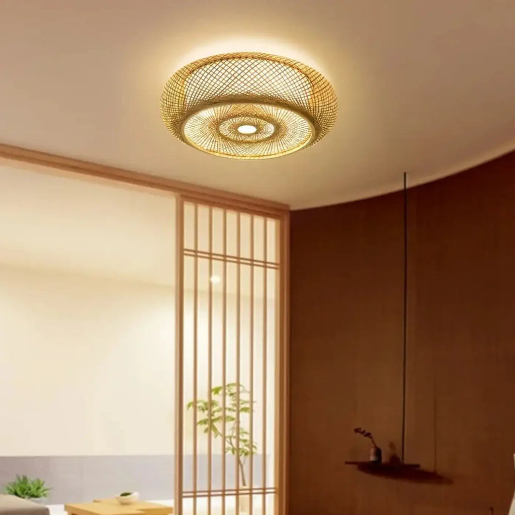 Plafonnier LED à l'aspect tissé, tailles S à XL
