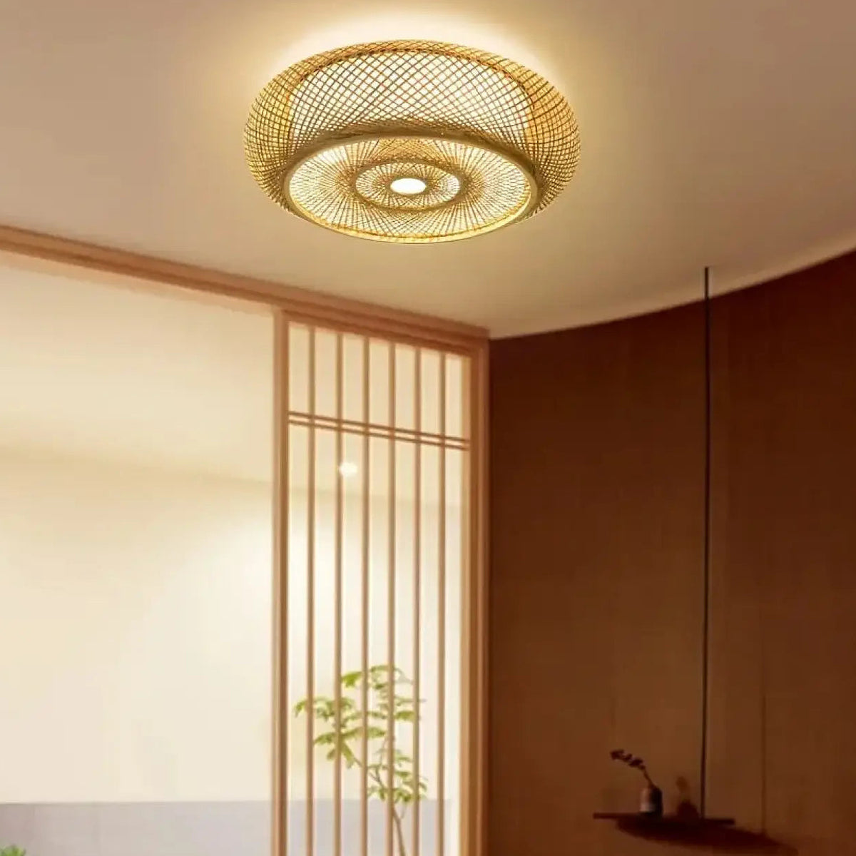 Plafonnier LED à l'aspect tissé, tailles S à XL