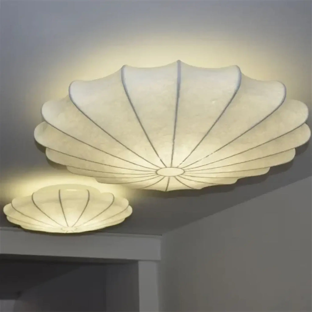 Plafonnier en tissu blanc, forme organique, tailles S à XL