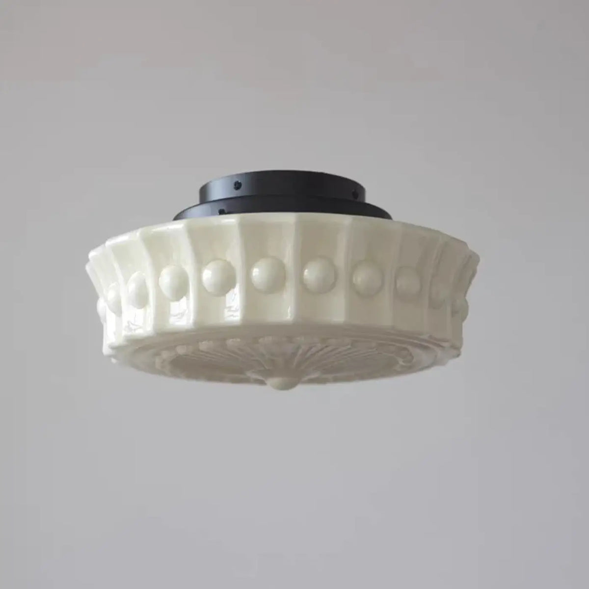 Plafonnier rétro en verre sculpté, jaune ou blanc, S ou M