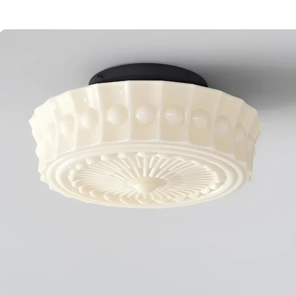 Plafonnier rétro en verre sculpté, jaune ou blanc, S ou M, jaune
