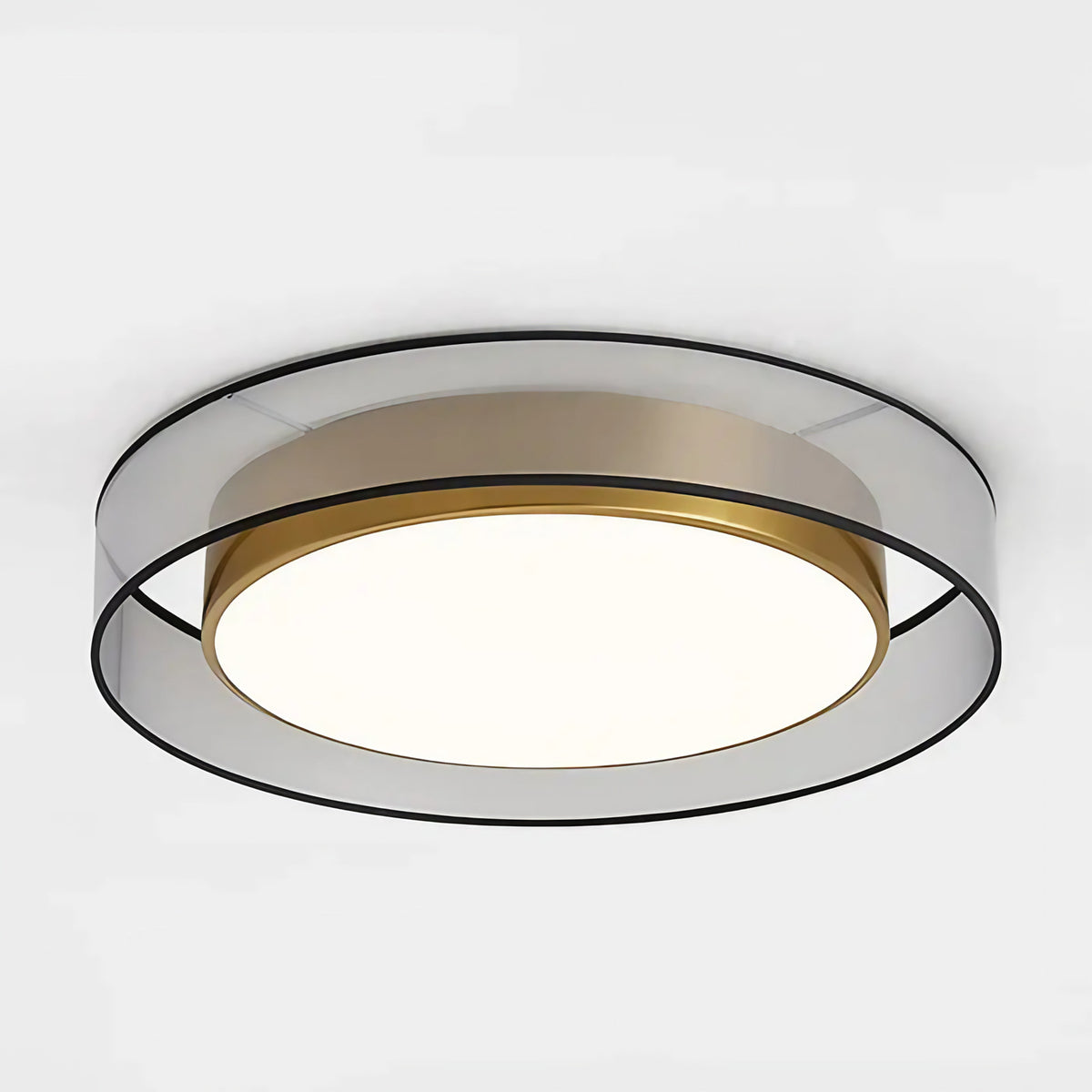 Plafonnier rond à contour transparent, tailles S, M ou L