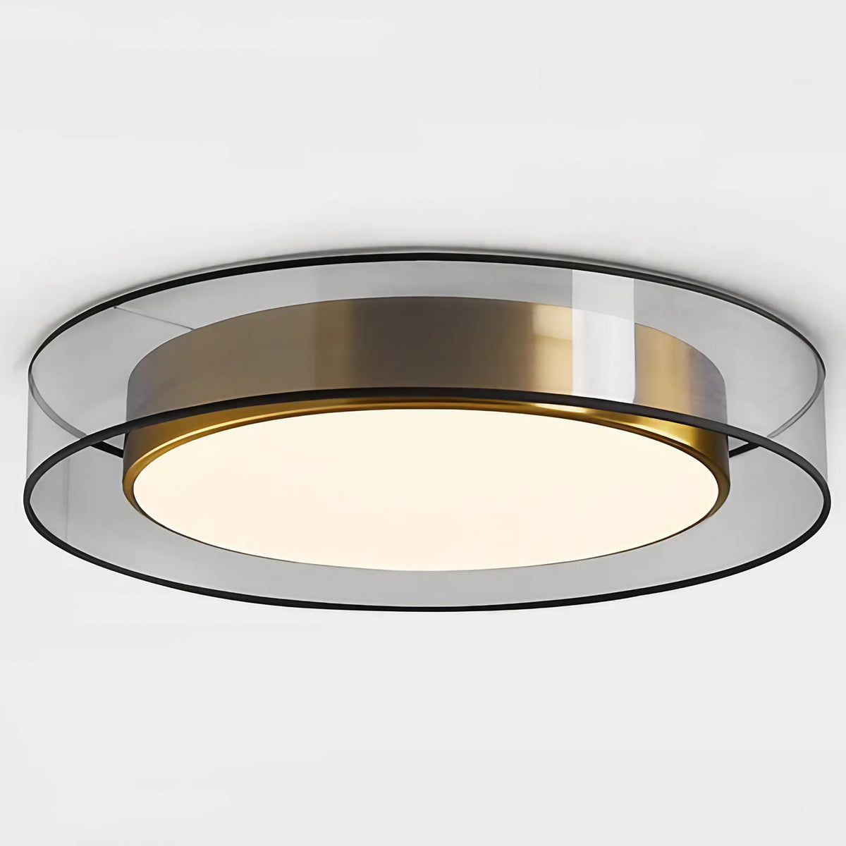 Plafonnier rond à contour transparent, tailles S, M ou L