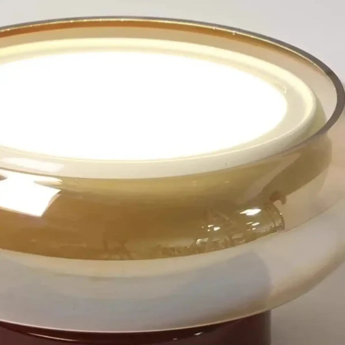 Plafonnier rond en verre ambré rétro, marron ou gris